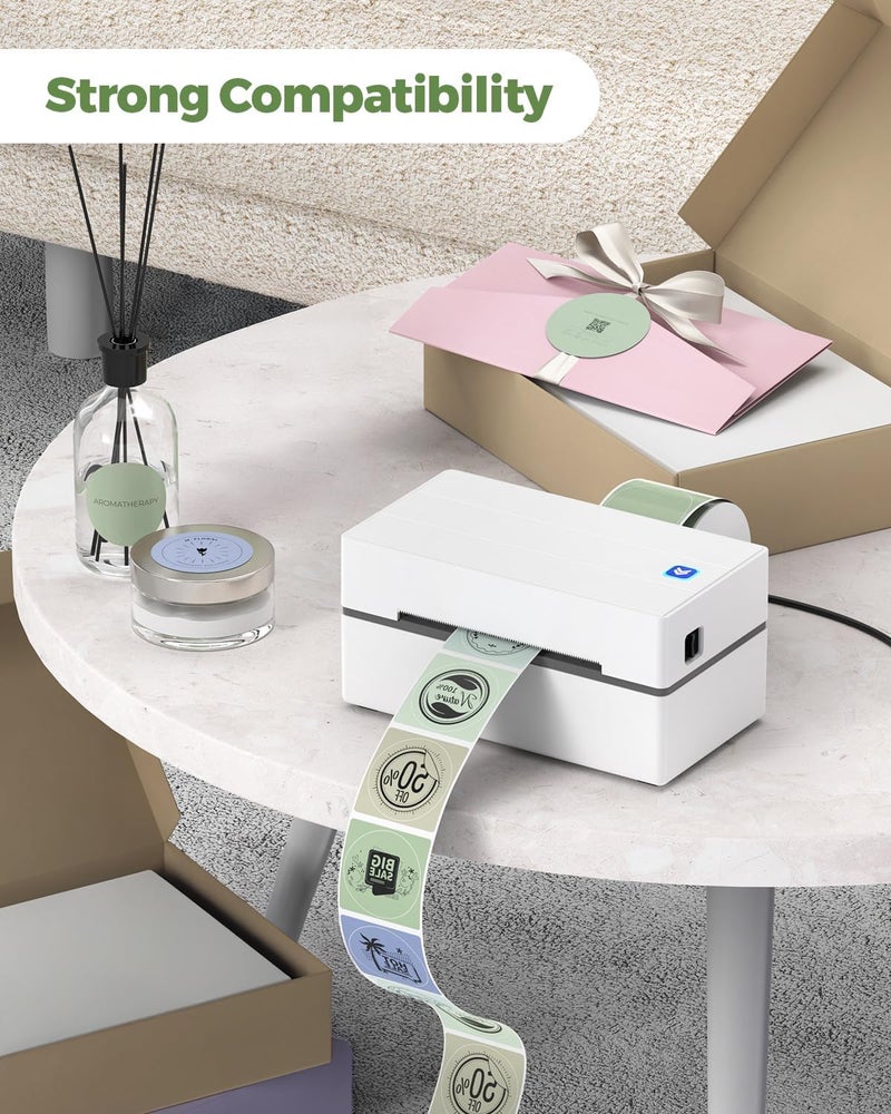 MUNBYN 2 Inch Circle Thermal Labels, Multicolor Thermal Label Stickers for Custom Logo, Candle, 150 Sheets/1 Roll - Image 3